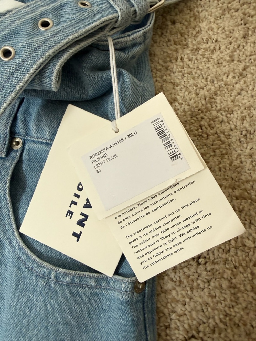 NWT Isabel Marant Etoile Filipine Pinafore Denim Dress 100% Cotton Size 2 FR 34 - Picture 5 of 7